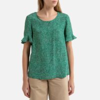 Blouse col rond à manches courtes PHILIPPINE Imprimé Vert LA BRAND BOUTIQUE COLLECTION