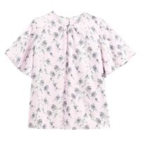 Blouse col rond imprimé fleurs