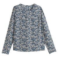 Blouse col rond imprimée fleurs