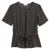 Blouse col rond imprimée pois Imprimé Pois Fond Noir LA REDOUTE COLLECTIONS