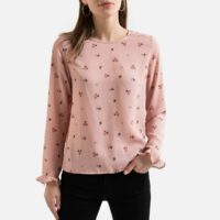 Blouse col rond manches longues imprimé Imprimé Fond Rose LA REDOUTE COLLECTIONS