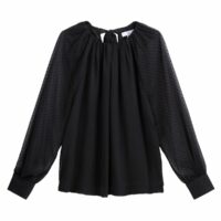 Blouse col rond plumetis Noir LA REDOUTE COLLECTIONS