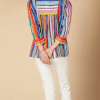 Blouse évasée rayée