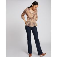 Blouse fleurie col croisé resserrée Multico;Beige/Imprimé Morgan