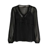 Blouse fluide col V en plumetis Noir Only