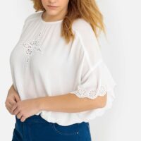 Blouse gaze de coton rebrodée