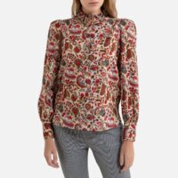 Blouse imprimée à col montant