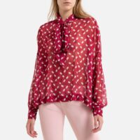 Blouse imprimée à lavallière Imprimé Rouge;Noir;Rouge LIU JO