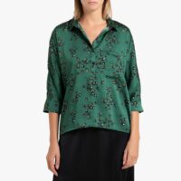 Blouse imprimée à manches 3/4 VICTORI Imprimé Vert TOUPY