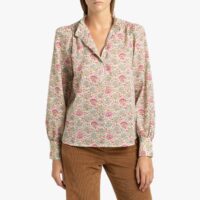 Blouse imprimée à manches longues CORDELIA Imprimé Fleur Fond Écru PETITE MENDIGOTE