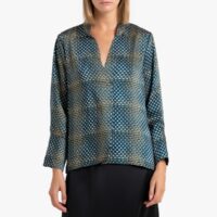 Blouse imprimée à manches longues Imprimé Bleu TOUPY