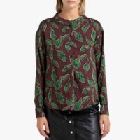 Blouse imprimée à manches longues SAIGON Imprimé Feuilles TOUPY