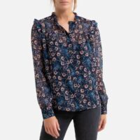 Blouse imprimée col montant