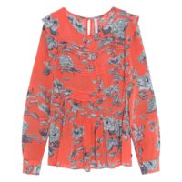 Blouse imprimée taille élastique Loren Imprimé Fond Corail Pepe Jeans