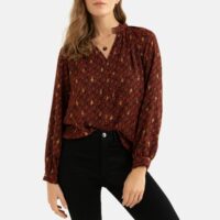 Blouse manches longues col V Imprimé Rouge SEE U SOON