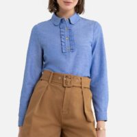 Blouse manches longues en chambray Bleu LA REDOUTE COLLECTIONS