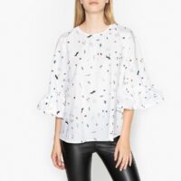 Blouse trapèze à volant RITBULL Blanc Essentiel Antwerp