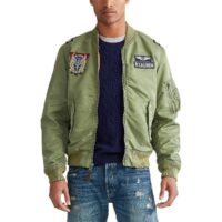 Blouson Bomber avec patchs MA1 Vert Kaki Polo Ralph Lauren