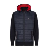 Blouson bi-matière à capuche Mix Media Bleu Marine - Bleu Tommy Hilfiger