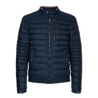 Blouson biker matelassé Café Racer Bleu Marine Tommy Hilfiger