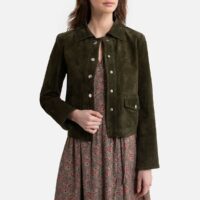 Blouson court en cuir Marron LA REDOUTE COLLECTIONS