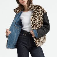 Blouson court imprimé animalier