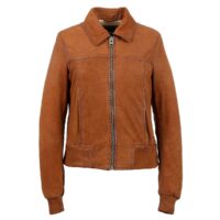 Blouson court zippé en nubuck MARISKA Marron OAKWOOD