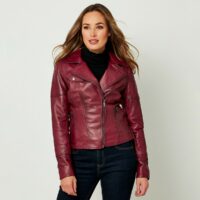 Blouson en cuir zippé