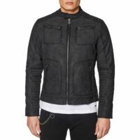 Blouson en similicuir façon nubuck Noir Esprit