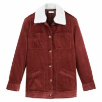 Blouson long en velours Marron LA REDOUTE COLLECTIONS