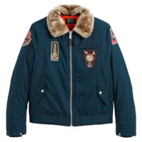 Blouson pilote zippé Jeth Bleu Marine Schott