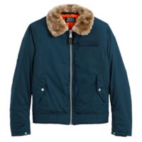 Blouson pilote zippé Jeth X Bleu Marine - Noir Schott