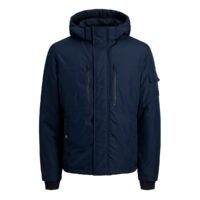 Blouson zippé à capuche Fergus Bleu Marine - Noir jack & jones