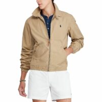 Blouson zippé en popeline de coton Bayport Bleu Marine - Beige Polo Ralph Lauren