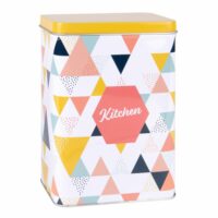 Boîte en métal motifs graphiques multicolores Maisons du Monde