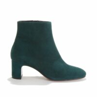 Boots à talon en cuir de veau velours Vert RIVECOUR