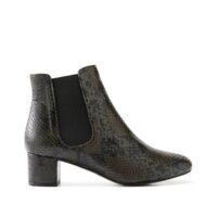 Boots à talon en cuir motif python WATSON Noir ANAKI