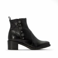 Boots cuir à talon Flyn Noir MJUS