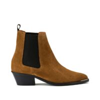 Boots cuir à talon large PALACE 35 SUEDE CALF Marron ANONYMOUS COPENHAGEN