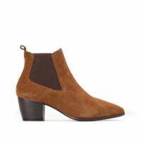 Boots cuir effet velours Eva Cognac JONAK