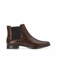 Boots cuir façon python Ana Cognac JONAK