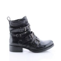 Boots cuir talon plat Noir MJUS