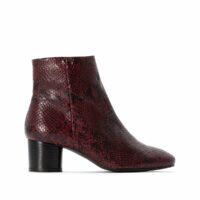 Boots en cuir python talon rond Python LA REDOUTE COLLECTIONS