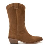 Boots en cuir talon biseauté WELSON Marron ANTHOLOGY PARIS