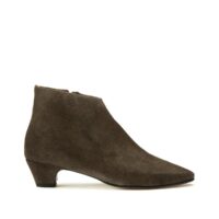 Boots en cuir talon large KYRA SUEDE CALF Gris ou Noir ANONYMOUS COPENHAGEN