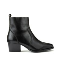 Boots en cuir talon large Noir LA REDOUTE COLLECTIONS