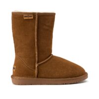 Boots en cuir talon plat OLYMPIA BOOT Camel minnetonka