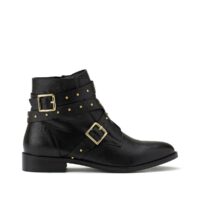 Boots en cuir talon plat