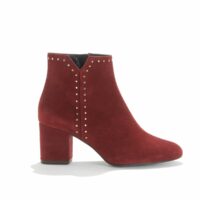 Boots en cuir velours VENETO STUDS Noir ou Rouge ANAKI