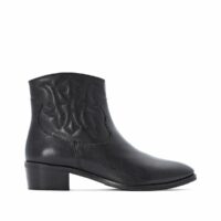 Boots en cuir western brodé Noir LA REDOUTE COLLECTIONS